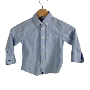 Untuckit Boys Button Down Dress Shirt Size 3 Blue 100%‎ Cotton Ocasion